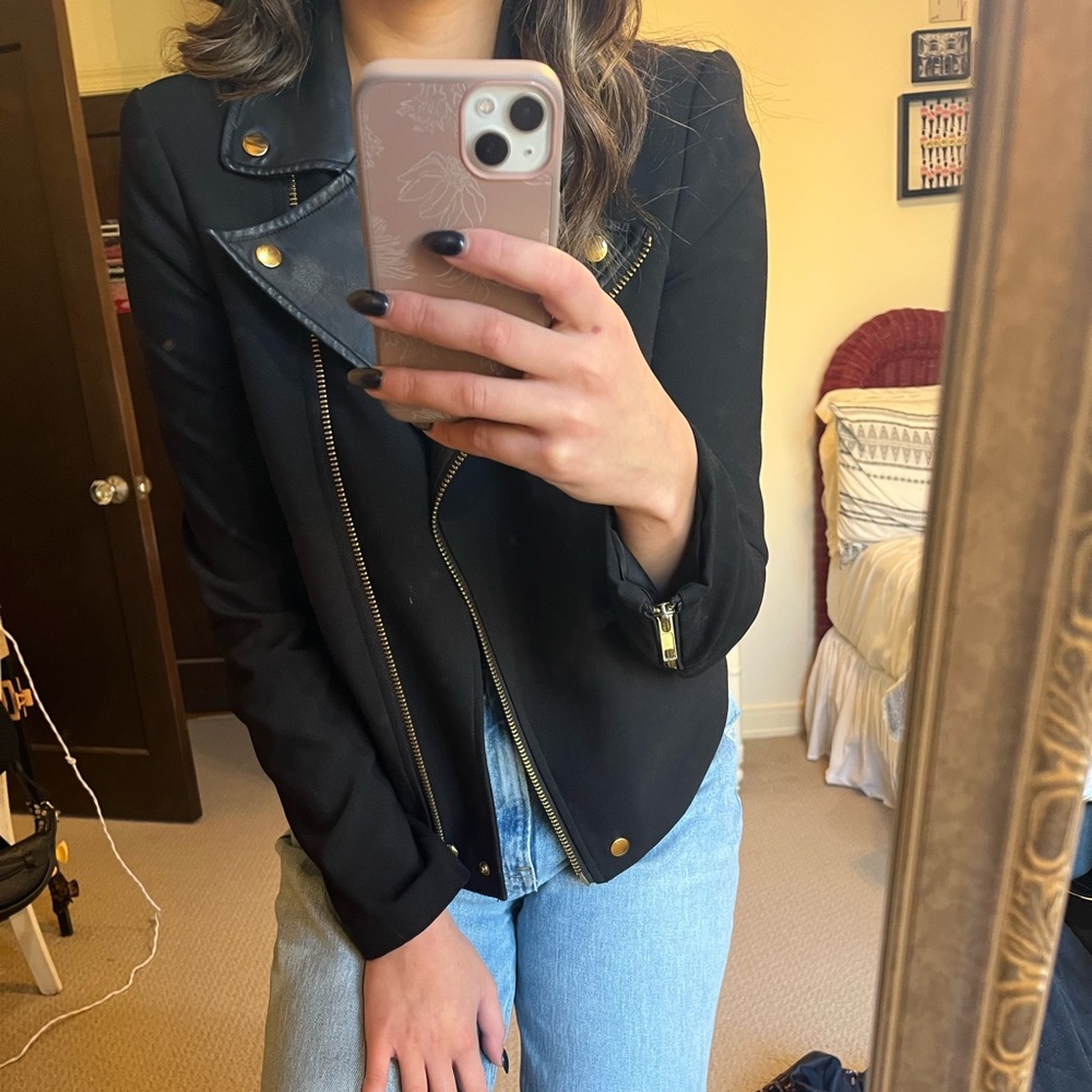 cropped leather jacket